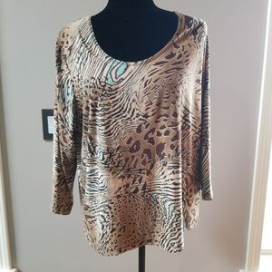 Susan Lawrence preowned top 3/4 sleeves size 2X